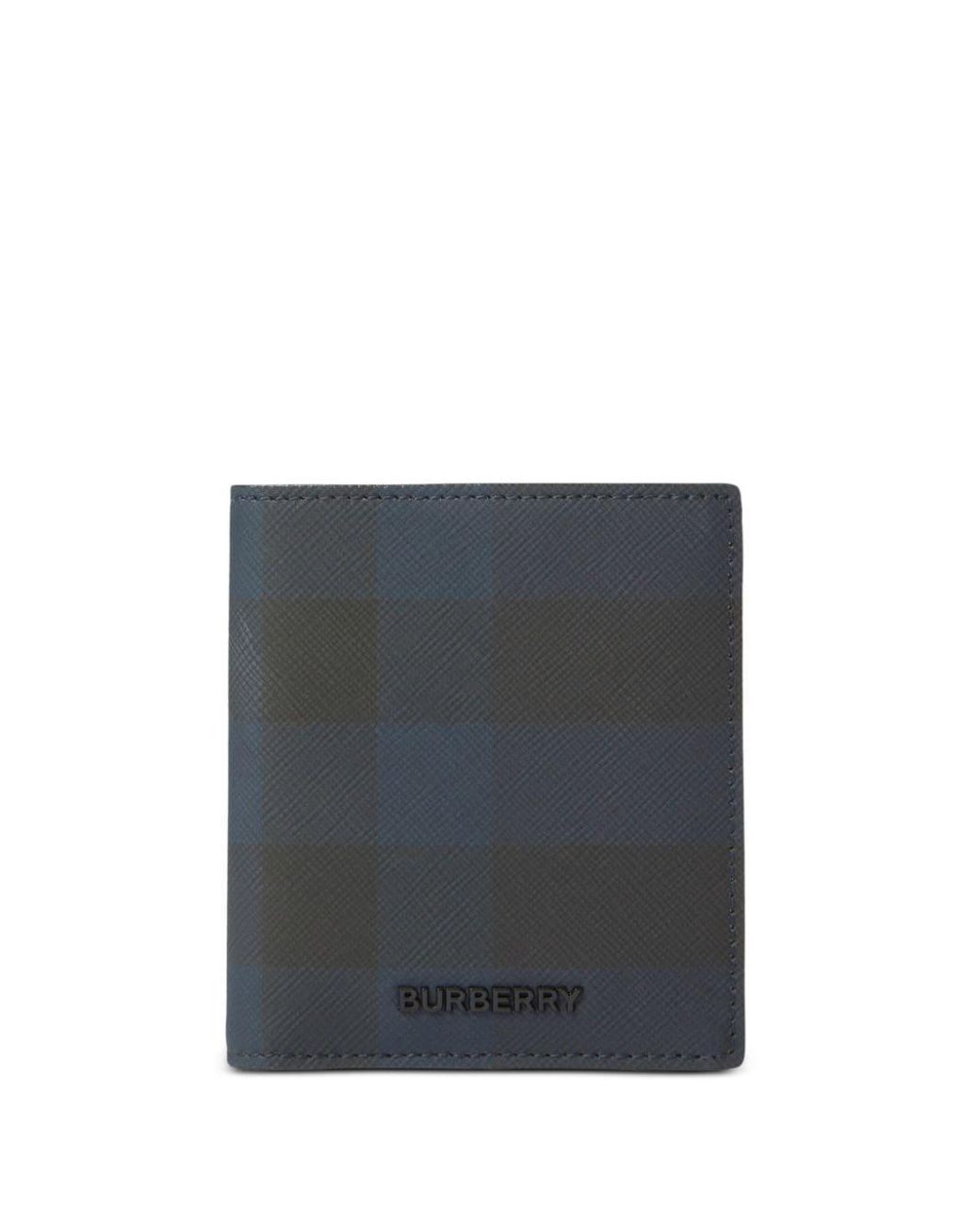 Check Leather Bifold Wallet in Vine - Men | Burberry® Official