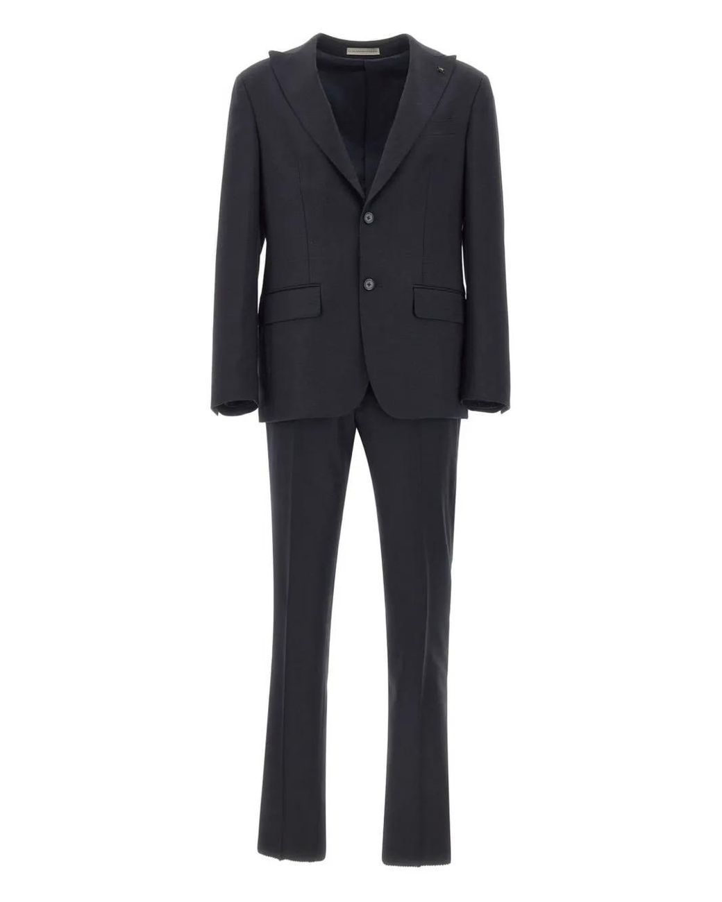 Corneliani Black Peak Lapel Two-Piece Suit for men