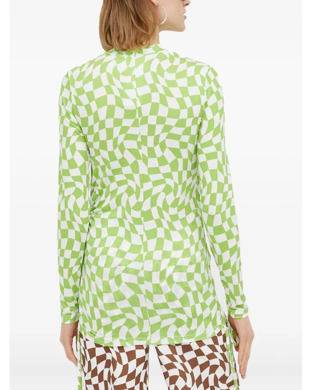 Résumé Green Check Long-Sleeved Top
