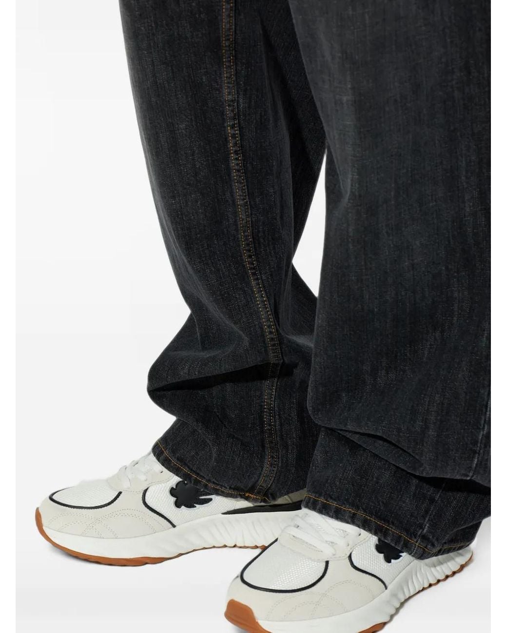 Palm Angels White Logo-Patch Panelled Sneakers for men