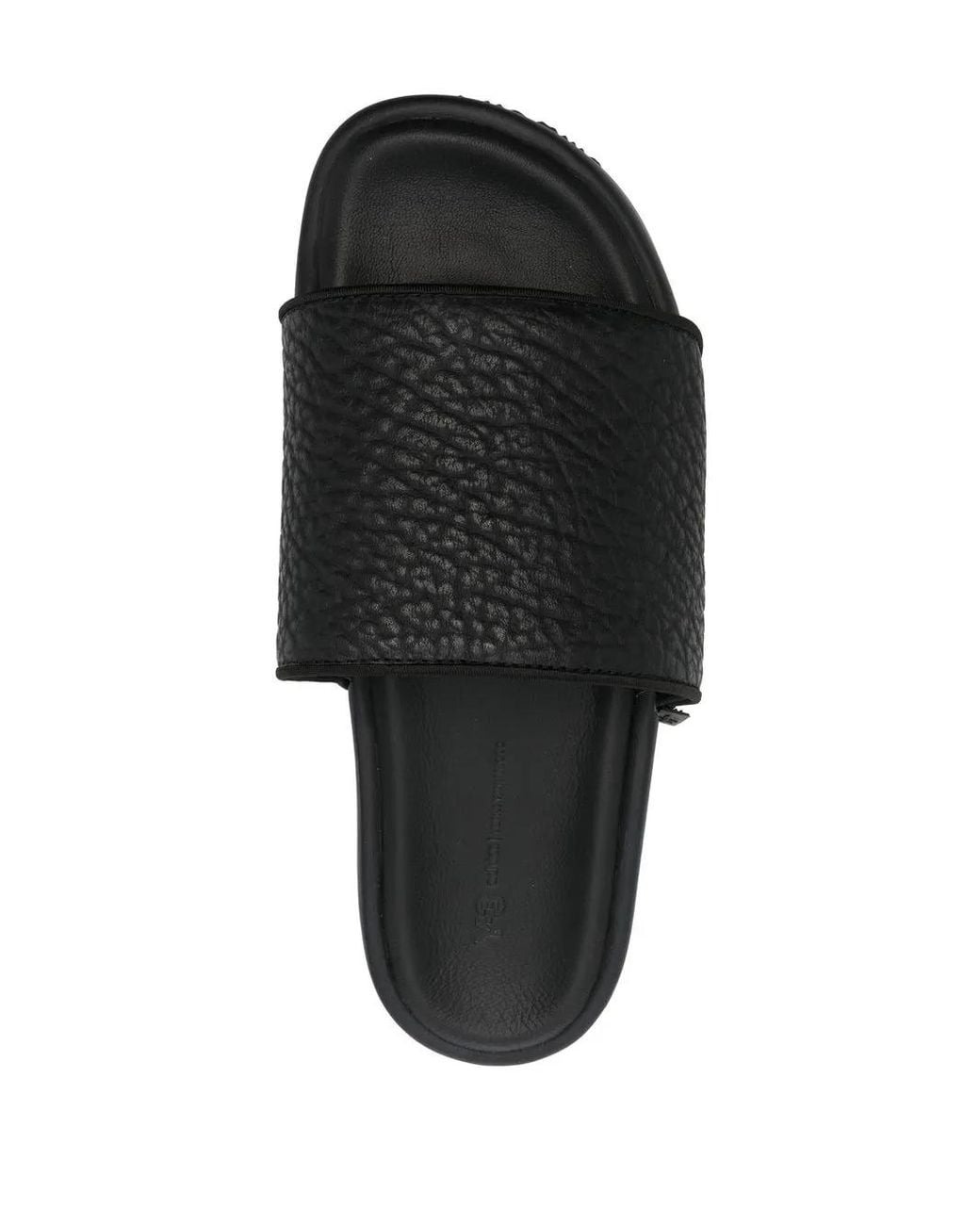 Y-3 Black Pebbled Open-Toe Slides for men
