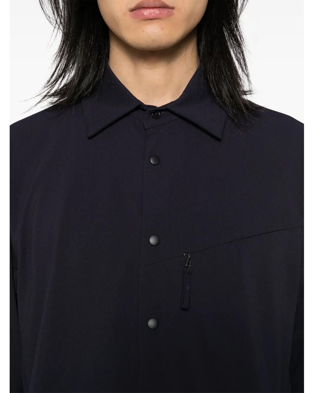 Aspesi Blue Twill Utility Shirt for men