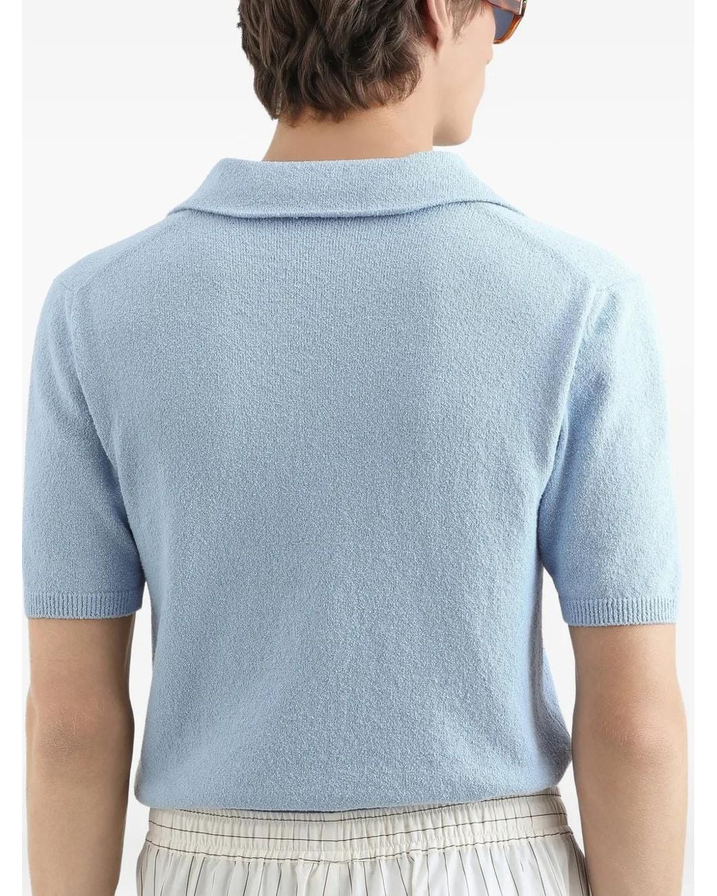 Dolce & Gabbana Blue Knitted Polo for men