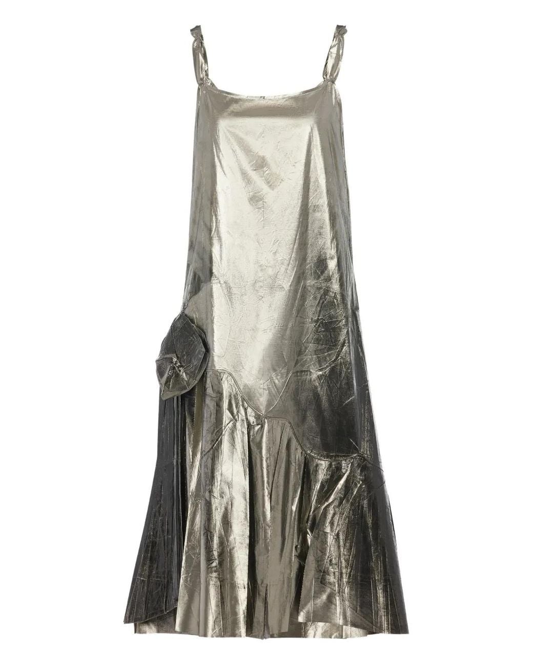Maison Margiela Gray Foiled Midi Dress