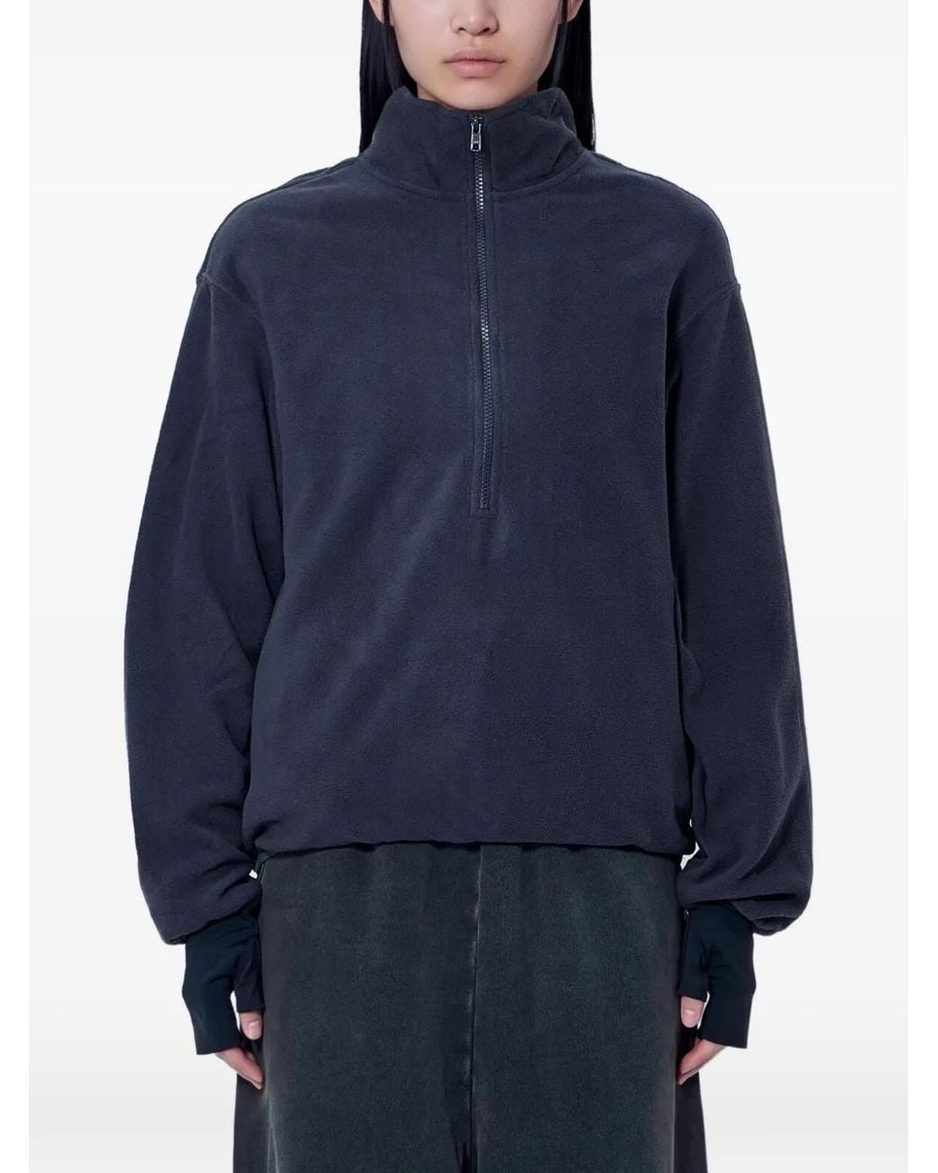Entire studios Blue Half-Zip Fleece Sweater