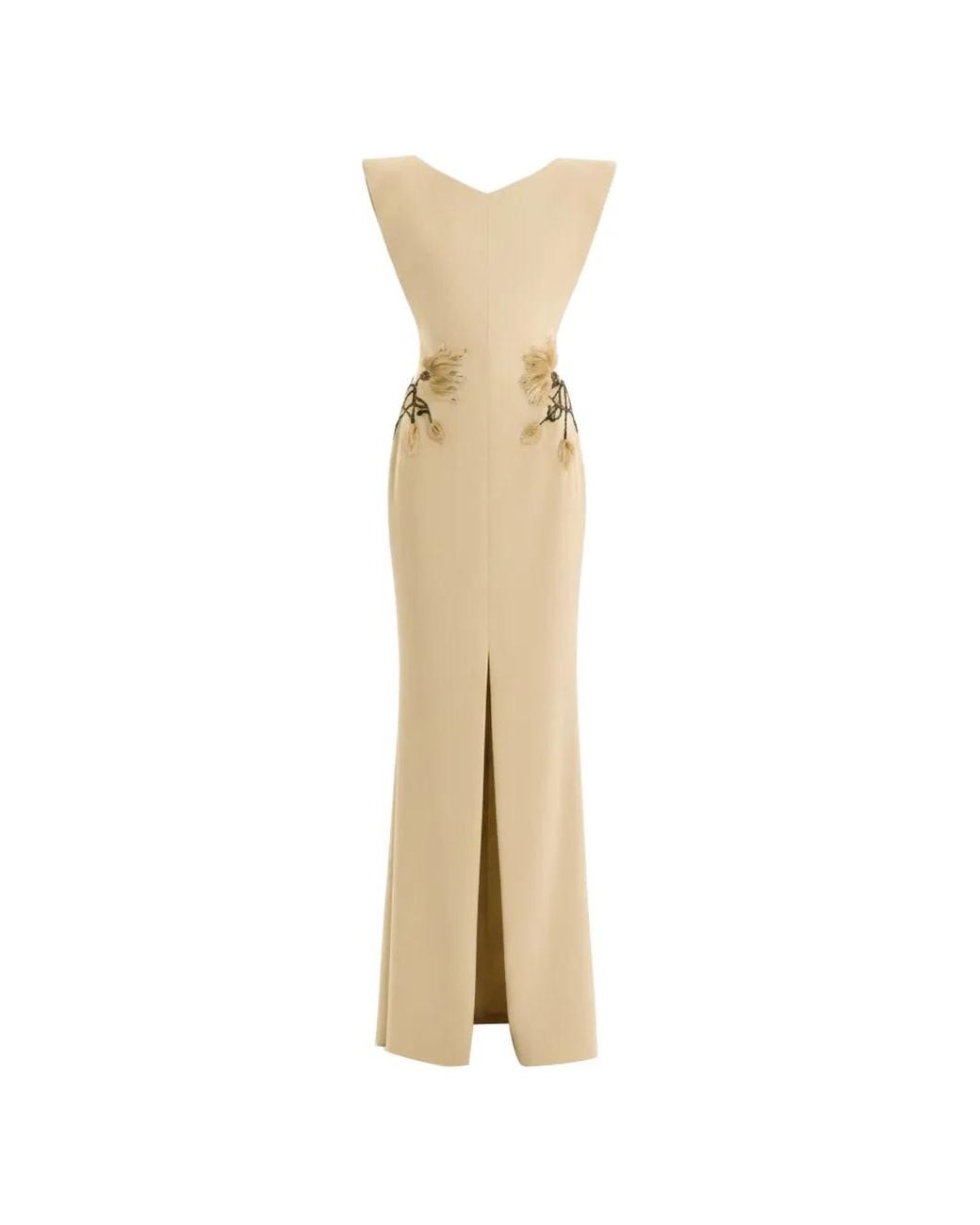 Gemy Maalouf Metallic Robe Brodée À Col Structuré