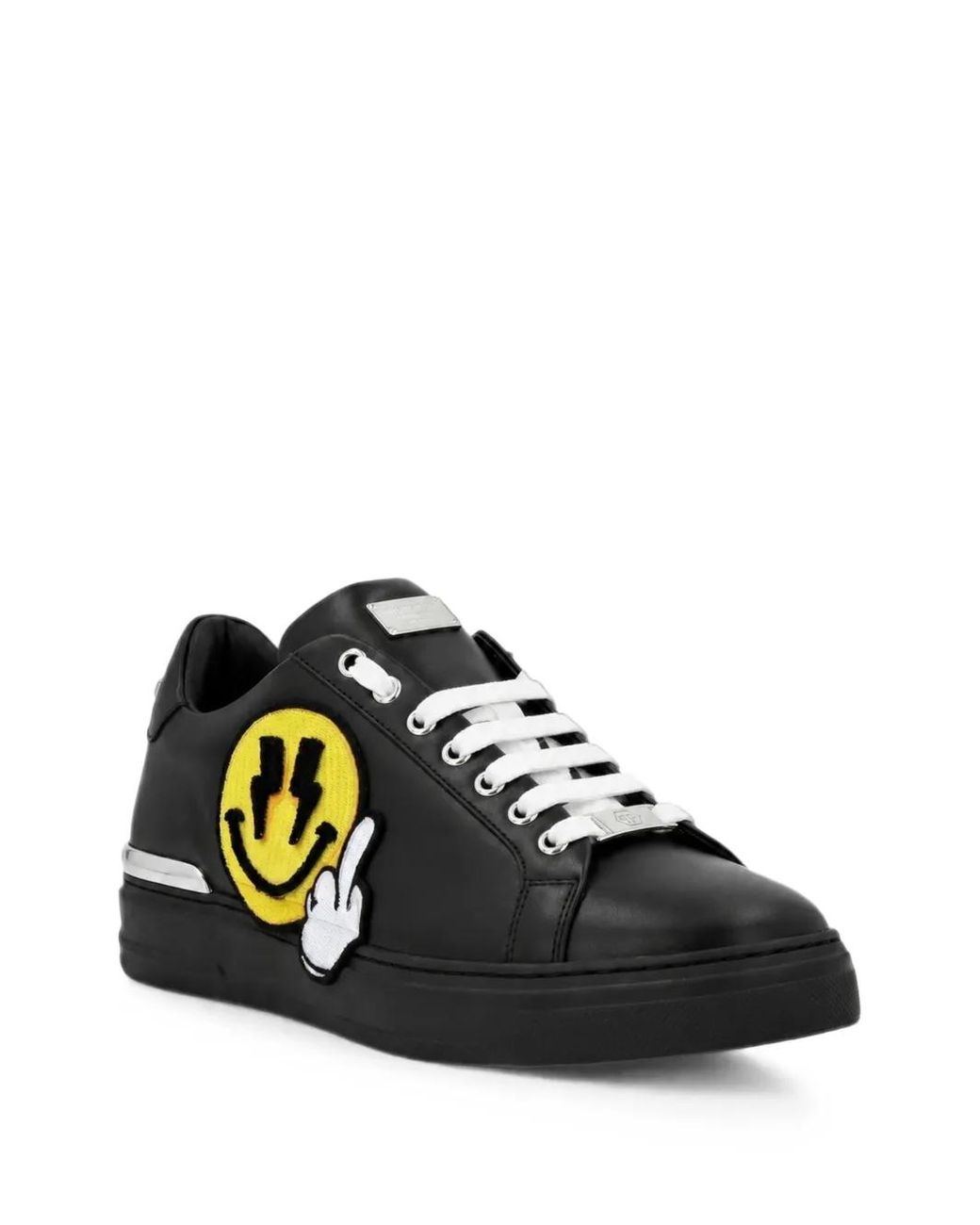 Philipp Plein Black Low-Top Sneakers Smile for men
