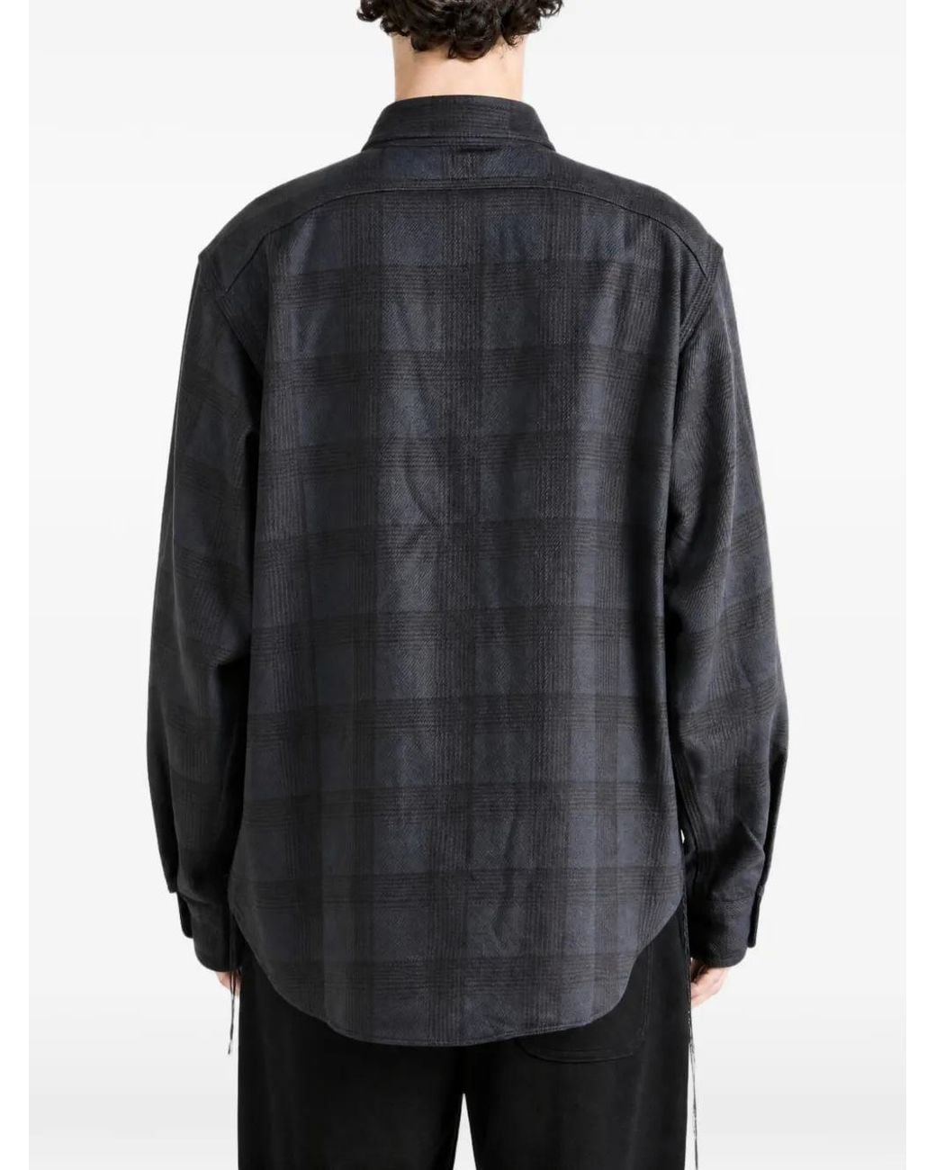 TAIGA TAKAHASHI Gray Plaid-Pattern Button-Down Shirt for men