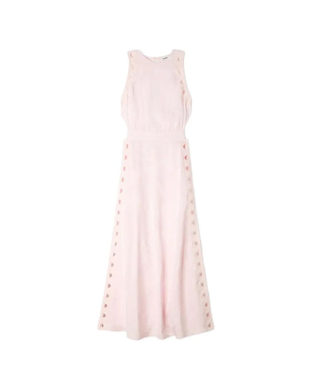 Sandro Pink Flower Jacquard Maxi Dress
