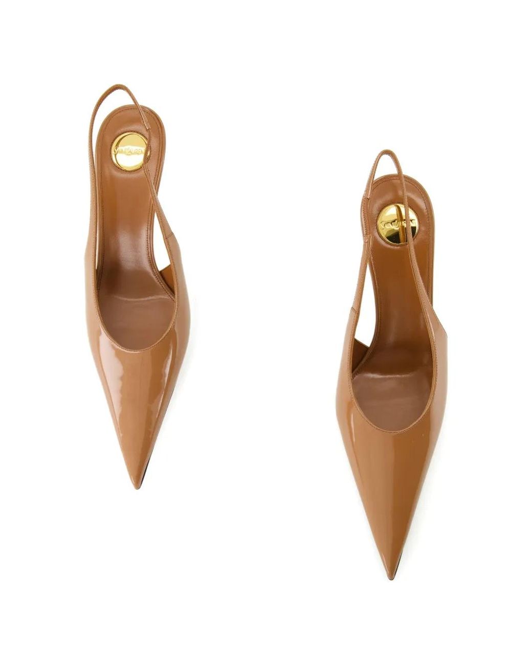 Saint Laurent Natural Guermantes Pointed-Toe Pumps