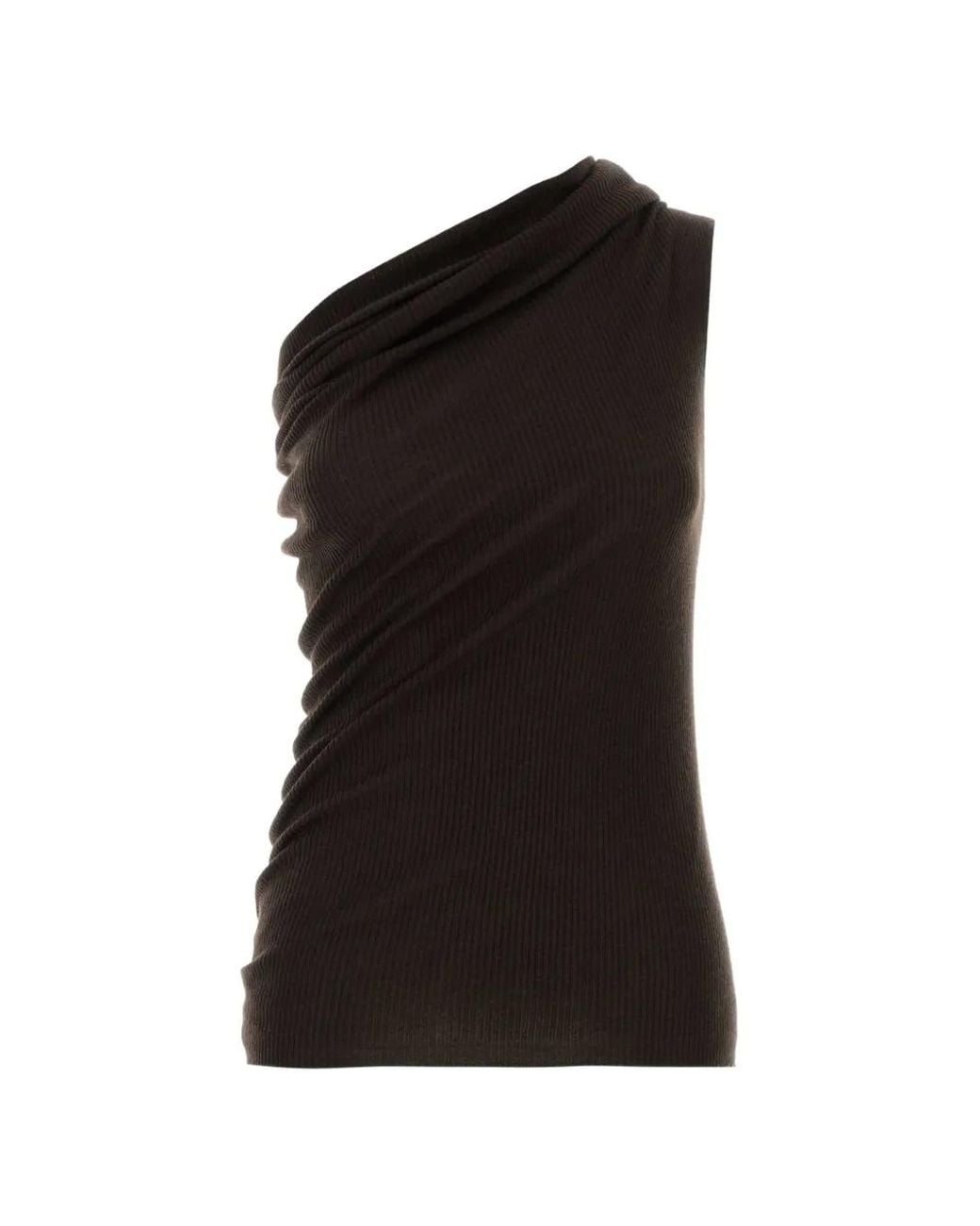 Rick Owens Black Athena Ribbed-Knit Top