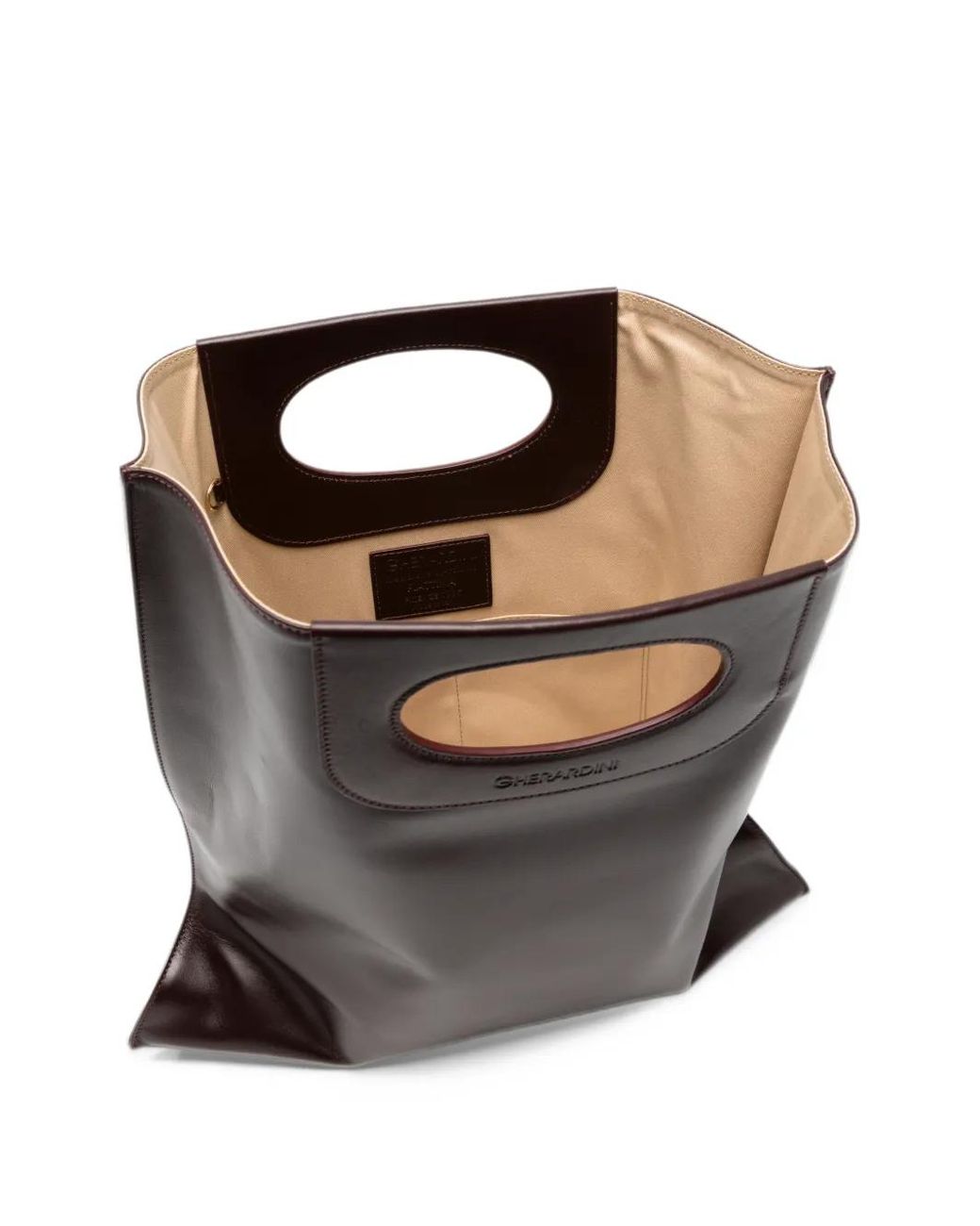 Gherardini Black Cabas Piattina En Cuir