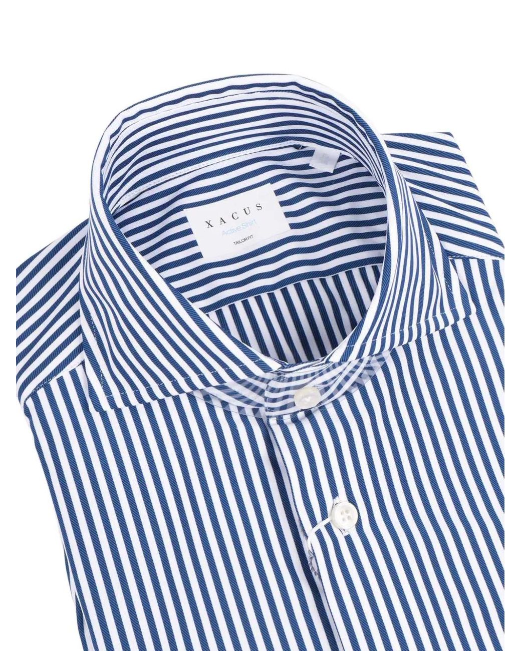 Xacus Blue Active Shirt Striped Shirt for men