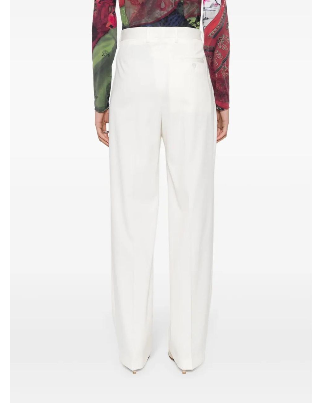 MM6 by Maison Margiela White High-Waist Tailored Trousers