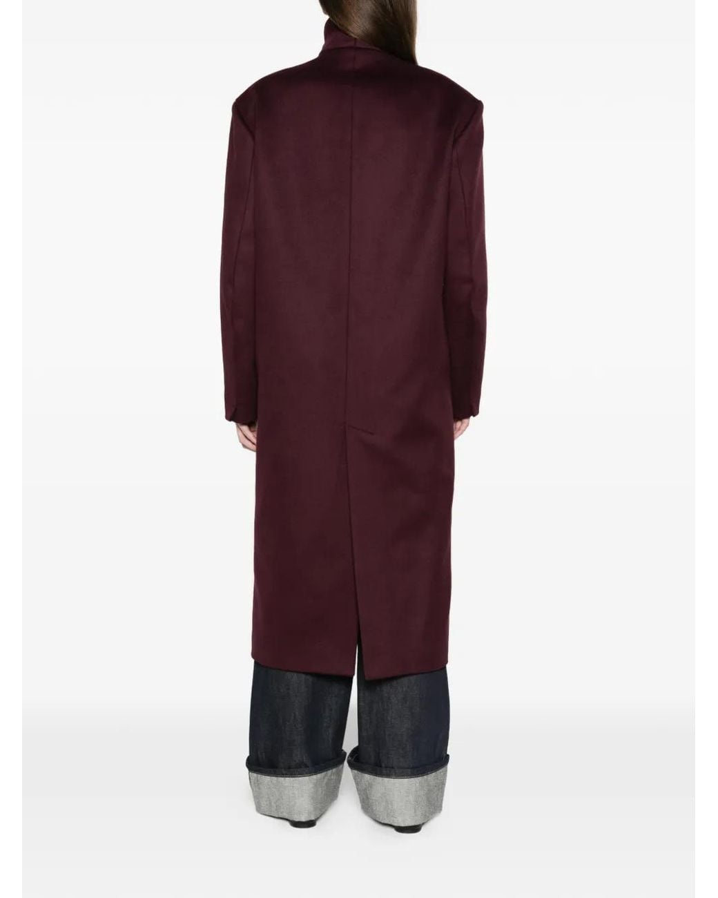 Frankie Shop Red Brea Collarless Coat