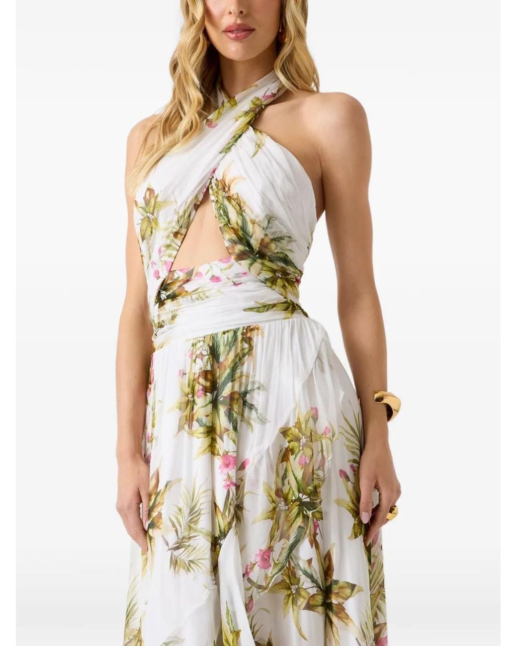 Guess Metallic Marciano Floral-Print Maxi Dress