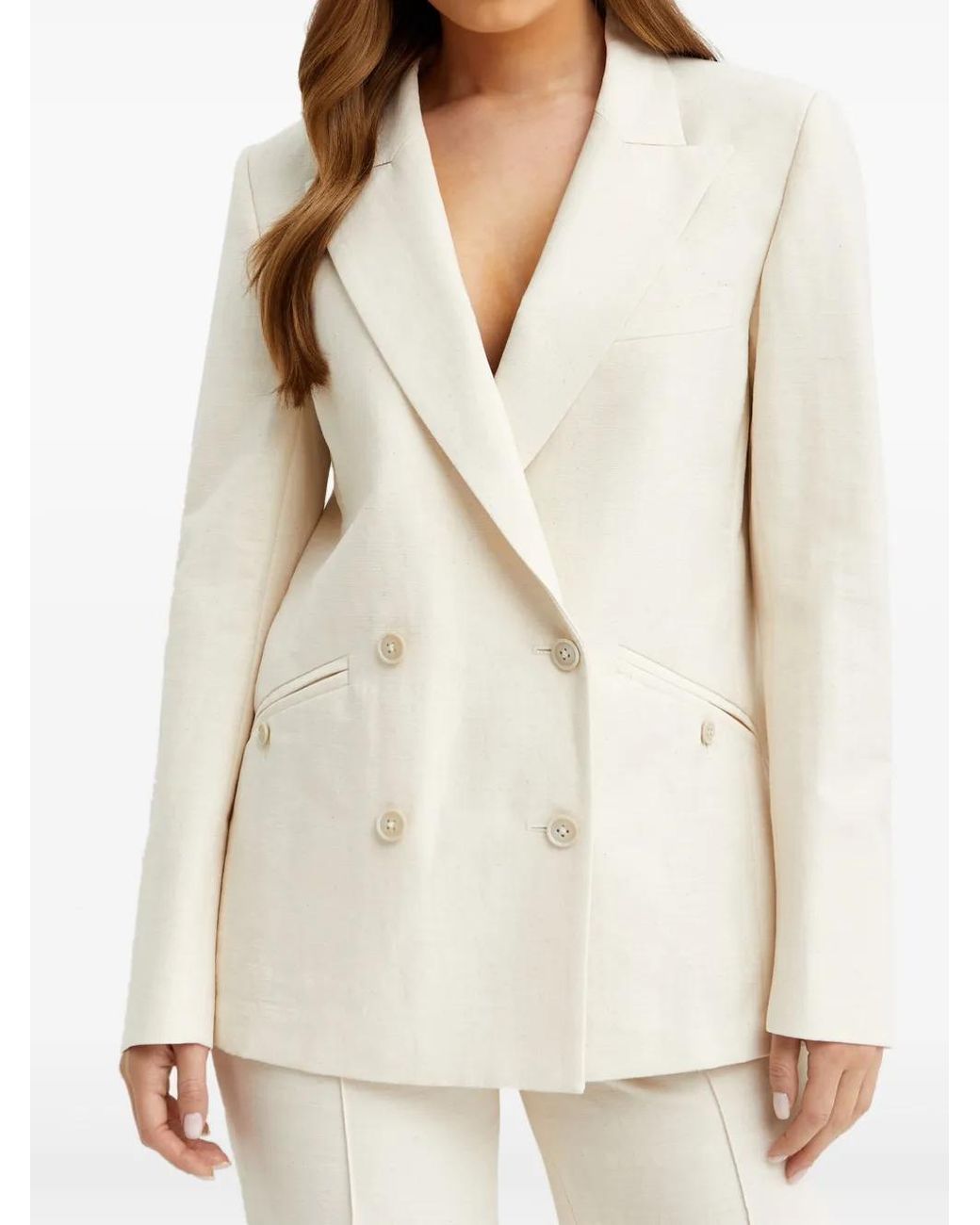 Fay White Double-Breasted Jacket
