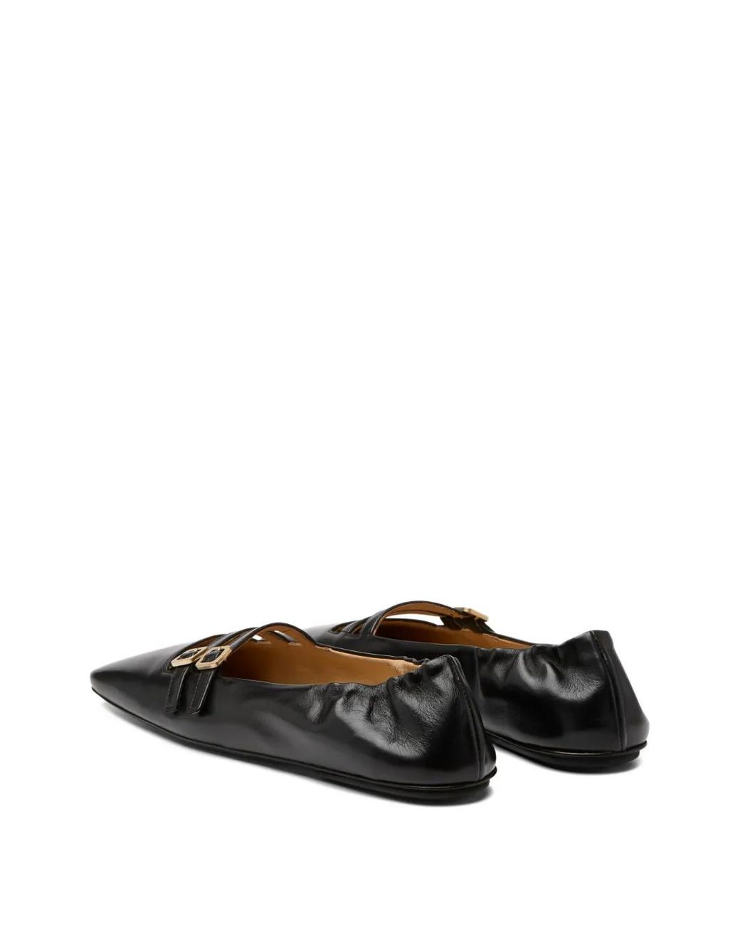 Marsèll White Buckle-Strap Ballet Flats
