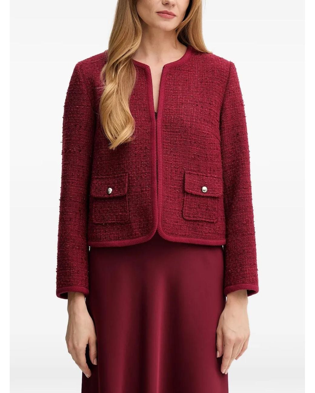 Joop! Red Joella Pocket Tweed Blazer