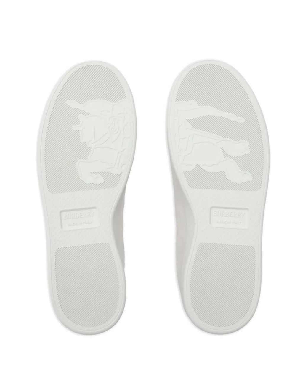 Burberry White Embossed Check Leather Set Sneakers for men