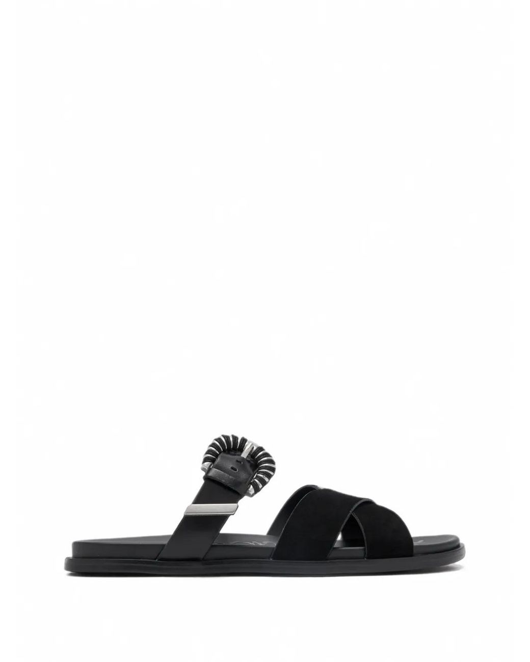 Sam Edelman Black Lucy Buckle-Fastening Flat Sandals