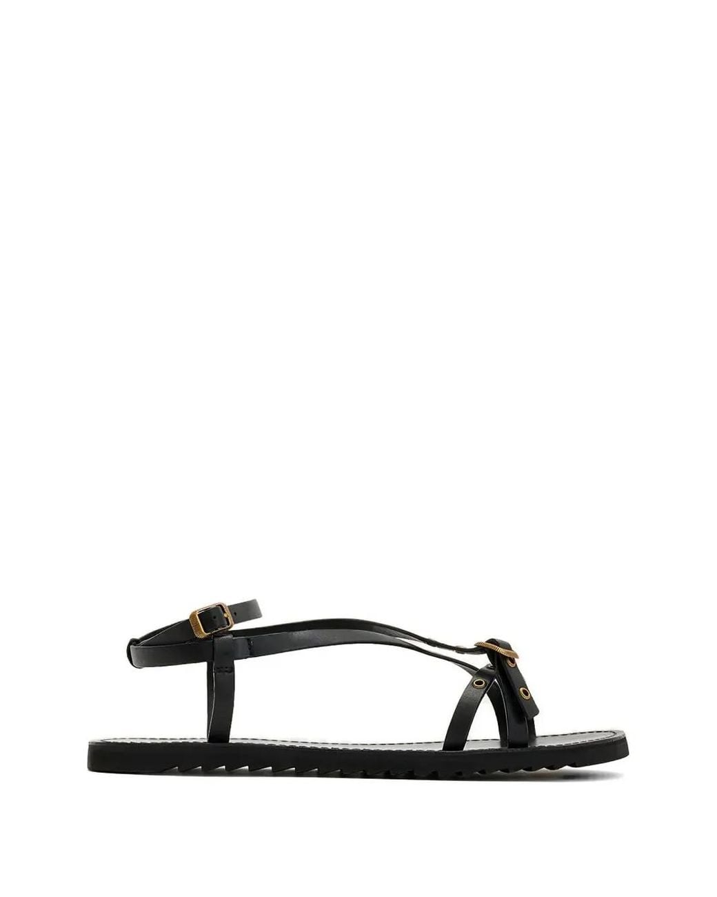 AllSaints White Tyla Eyelet-Embellished Buckled Sandals
