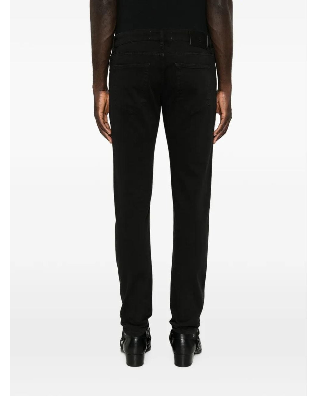 PT Torino Black Logo-Patch Jeans for men