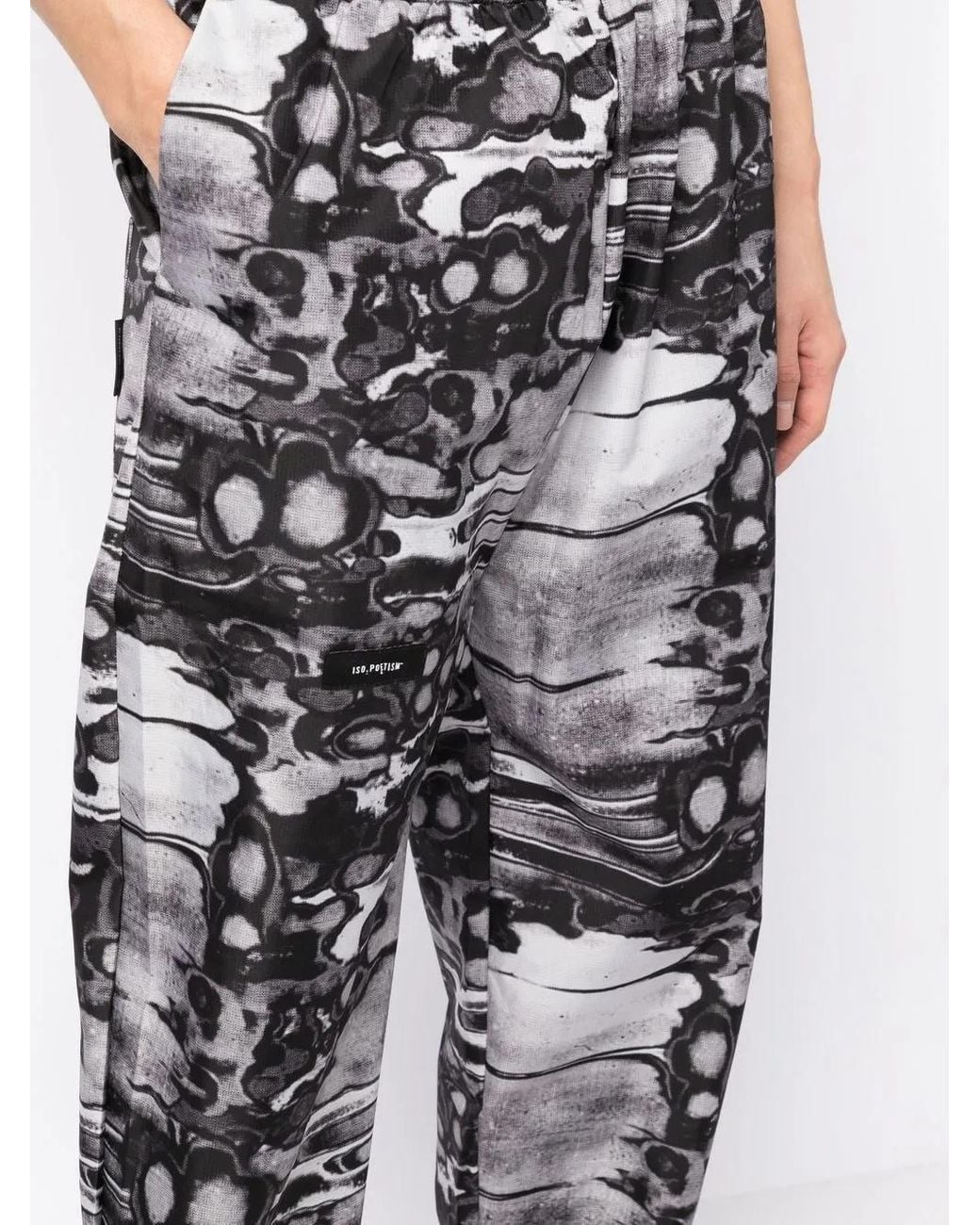 ISO.POETISM Black Khumbu Abstract-Print Track Pants for men