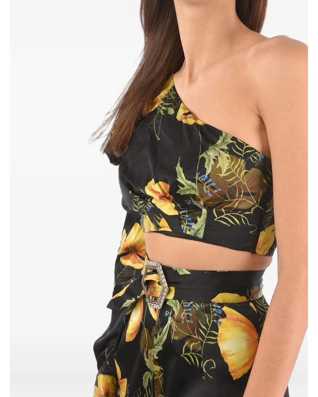 Philipp Plein Black In Flowers Two -Piece