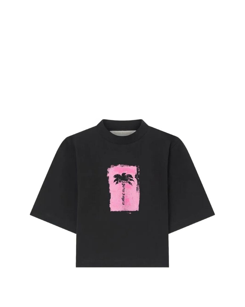 Palm Angels Black Brushed Palm Tree Box T-Shirt
