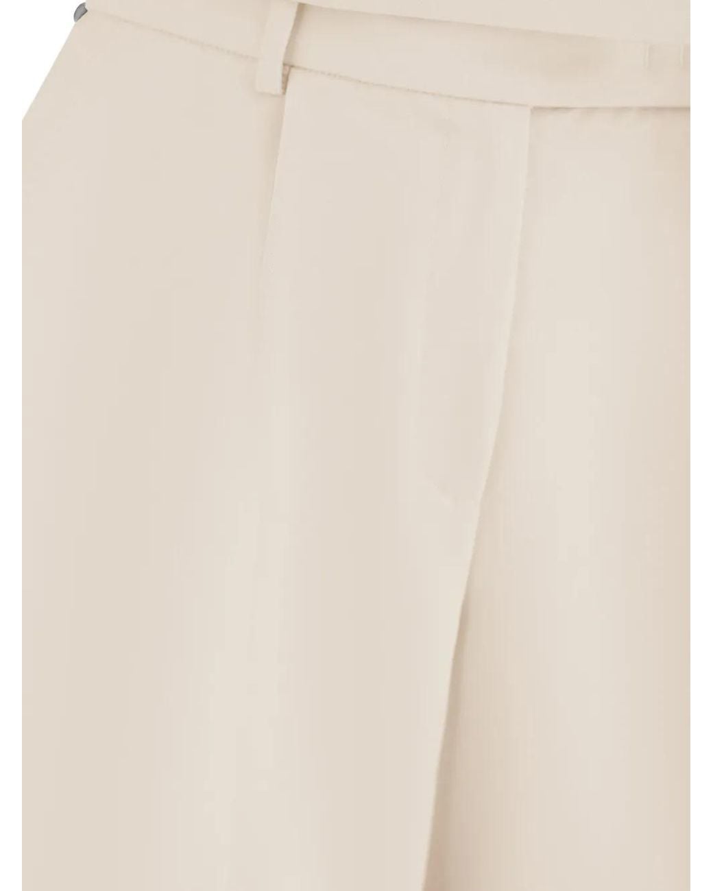 Herno White Pressed Creases Trousers
