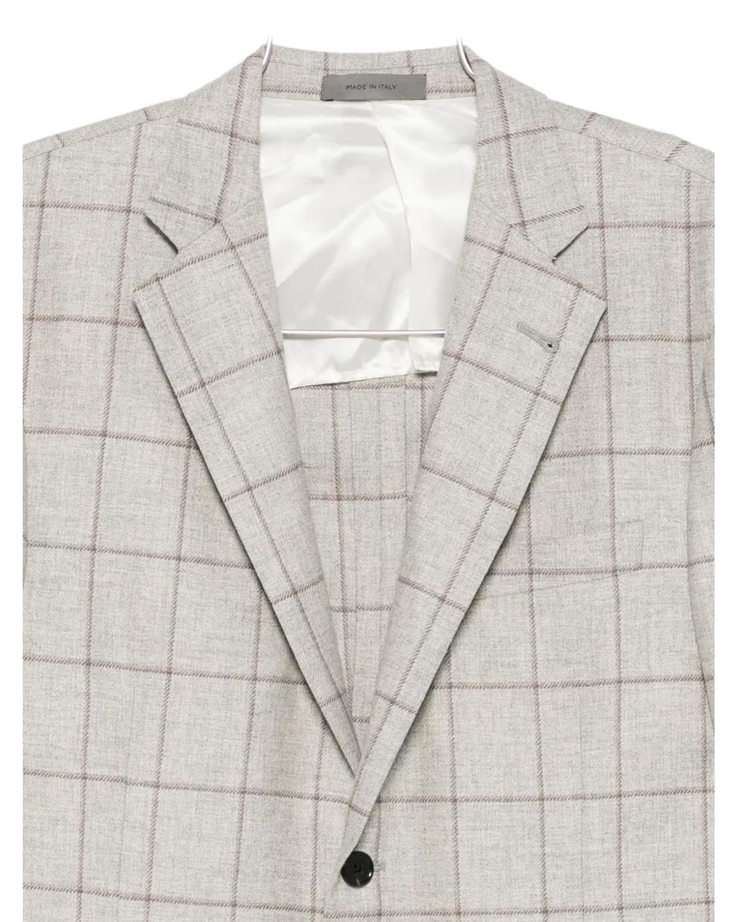 Corneliani White Checked Single-Breasted Jacket for men