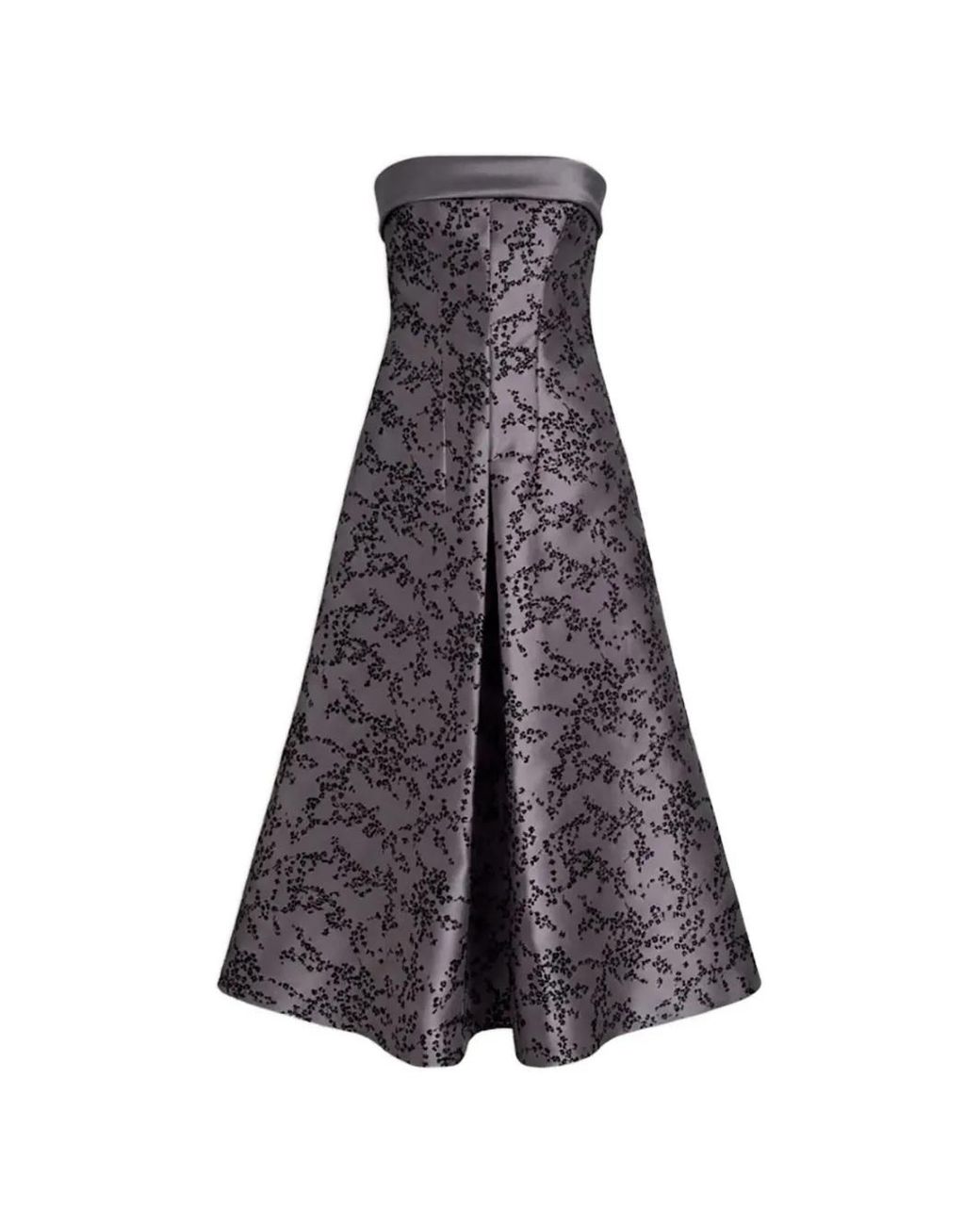 Alberta Ferretti Purple Sequin-Embellished Strapless Midi Dress