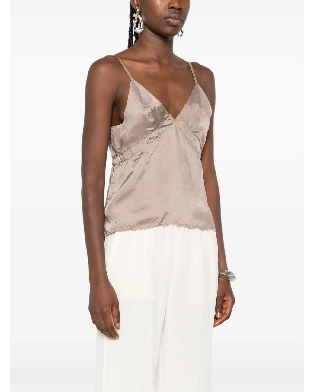FEDERICO CINA Gray V-Neck Top