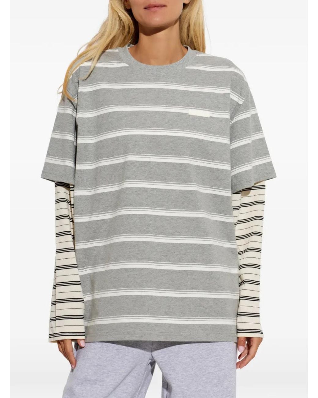 P.E Nation Gray Spark Layered-Sleeve T-Shirt
