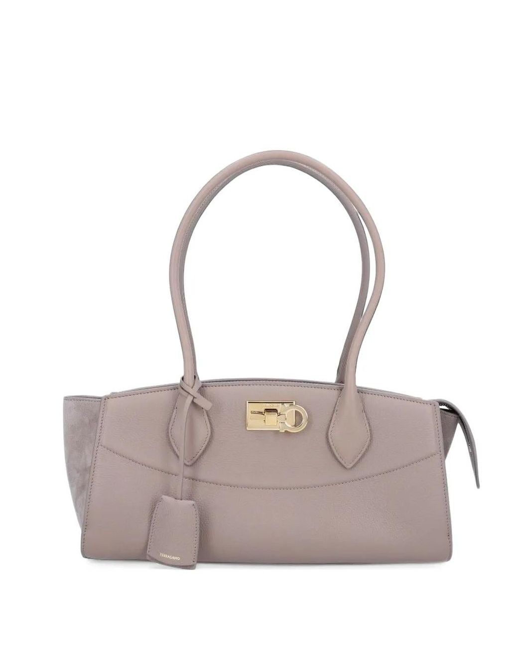 Ferragamo Gray New Studio Soft Bag East-West (M)