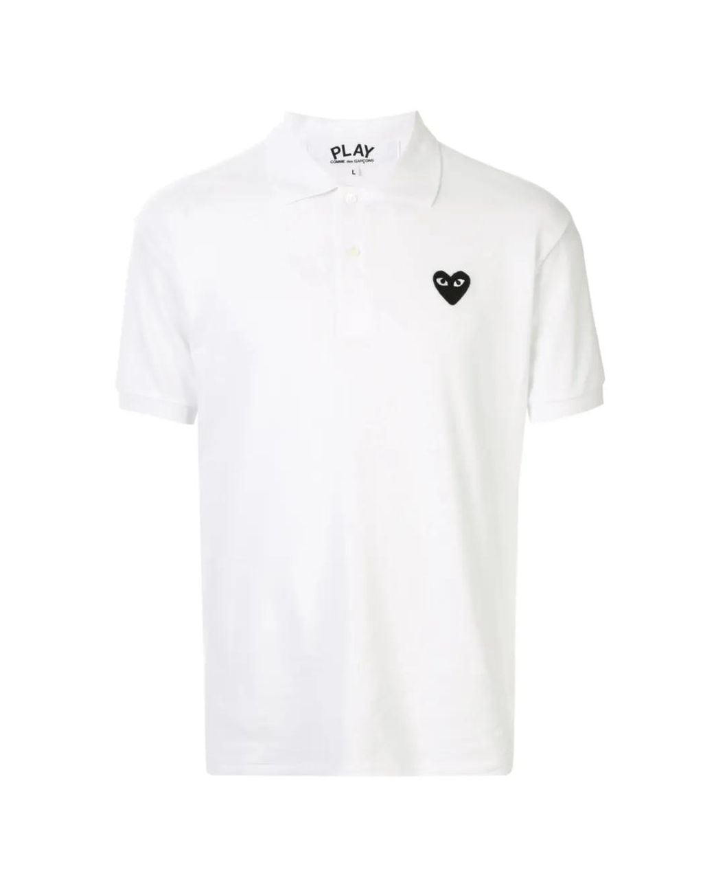 COMME DES GARÇONS PLAY White Polo Shirt With Patch
