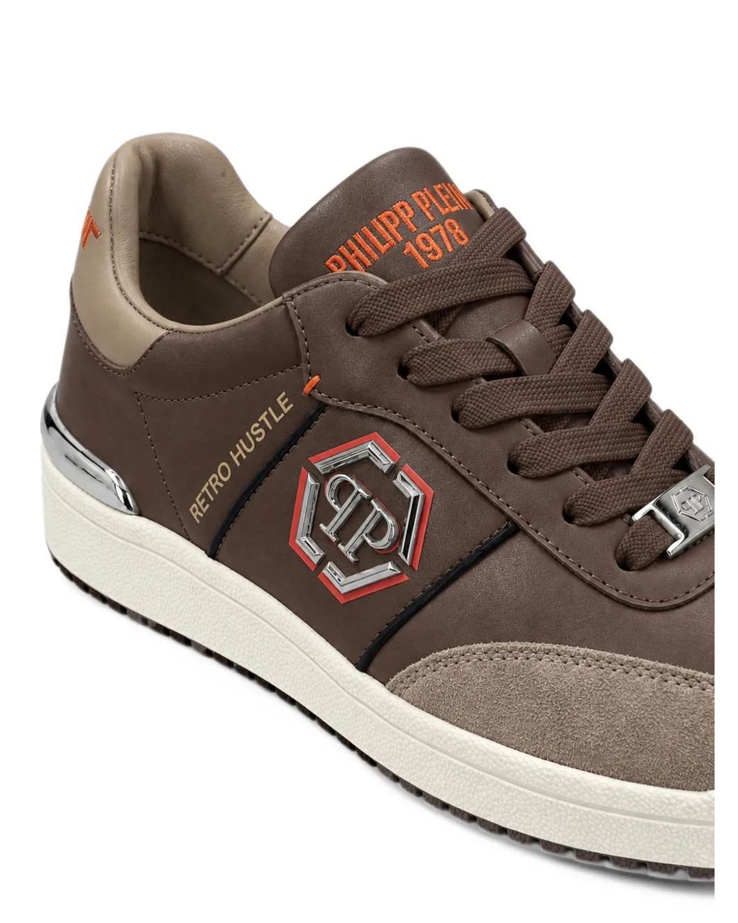 Philipp Plein White Low-Top Sneakers Retro Hustle Bicolor for men