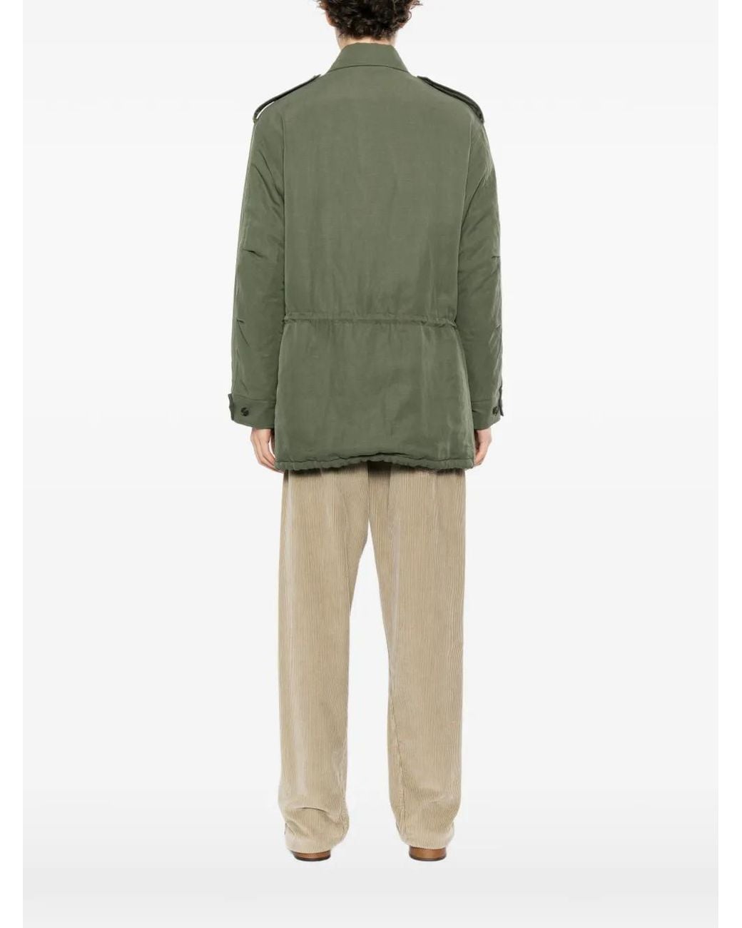 Auralee Green Epaulette Field Jacket for men