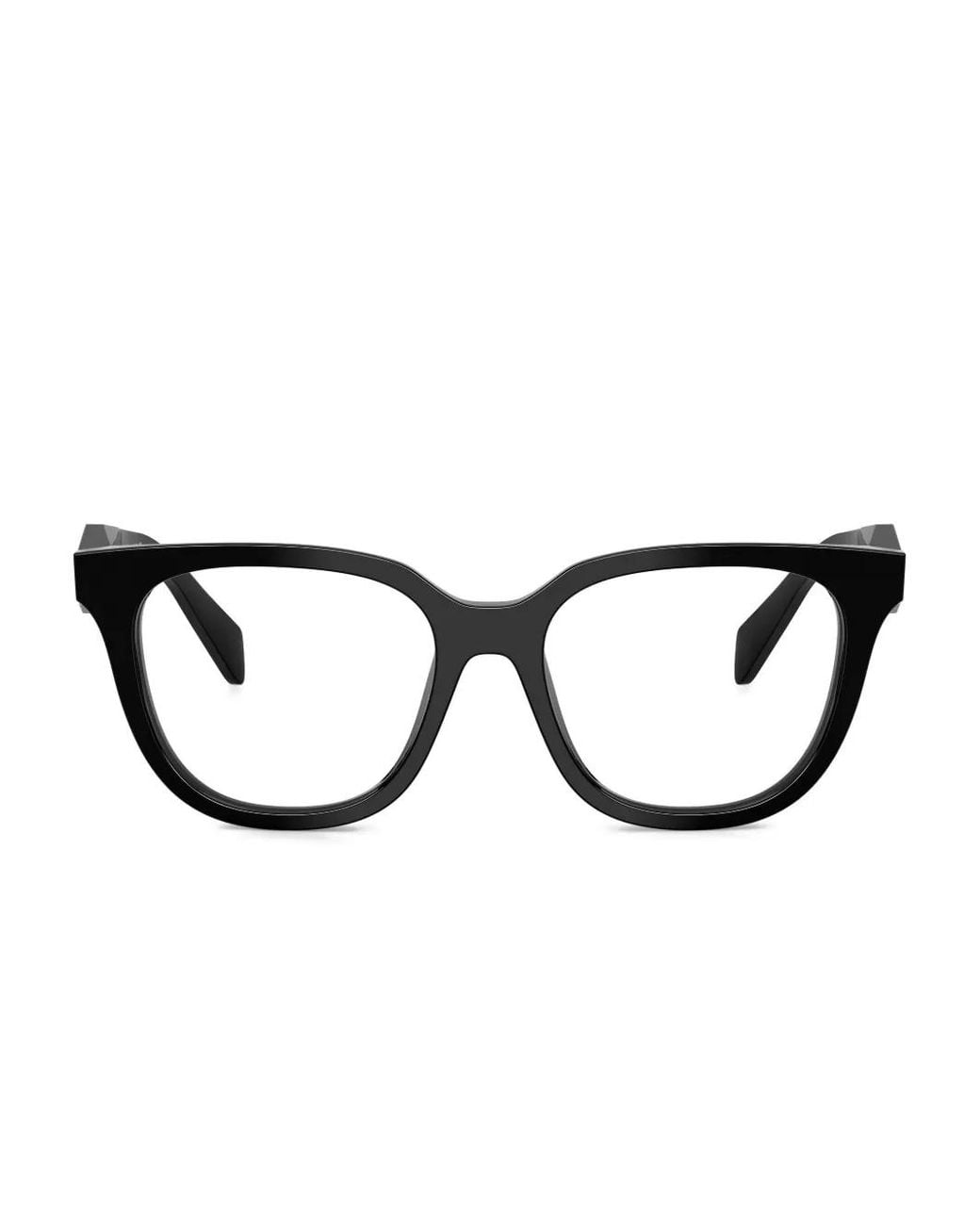 Prada Black Brille Mit Geometrischem Gestell