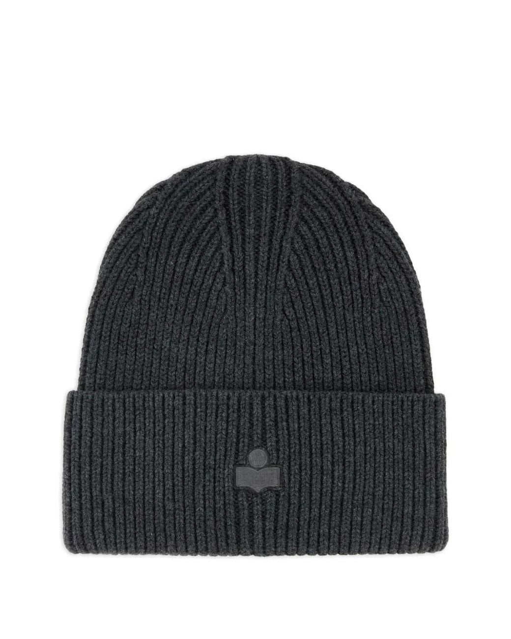 Isabel Marant Black Mayers Ribbed Beanie Hat