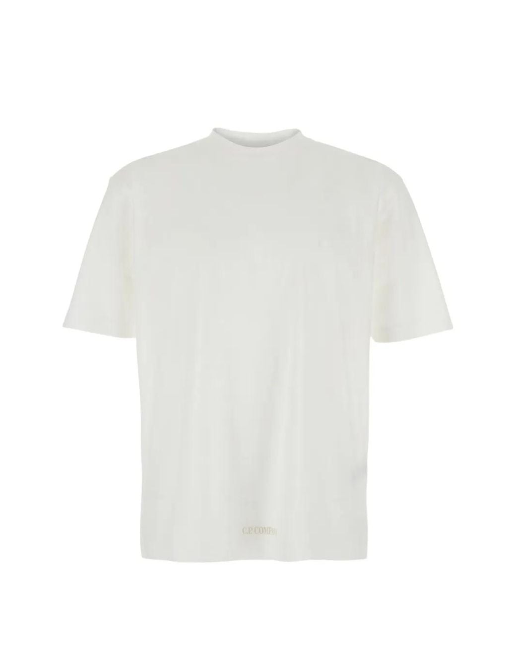 C P Company White Crew Neck T-Shirt for men
