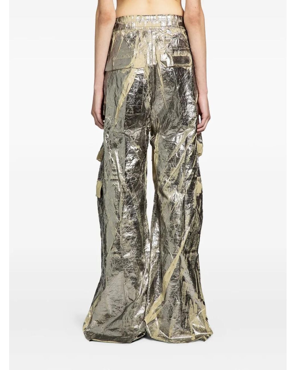Wide Trousers Rick Owens de color Metallic