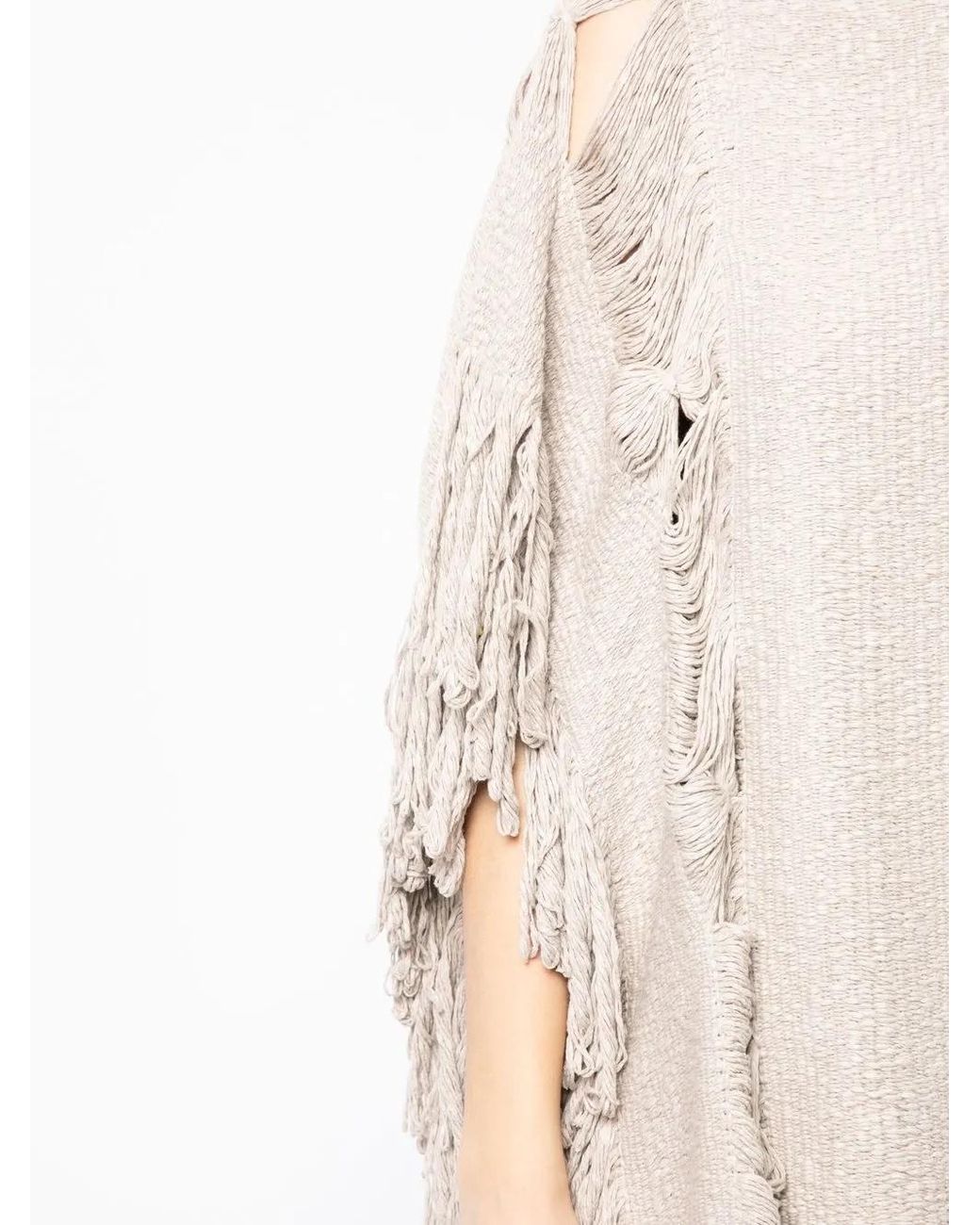 Voz Natural Fringed Poncho-Style Jumper