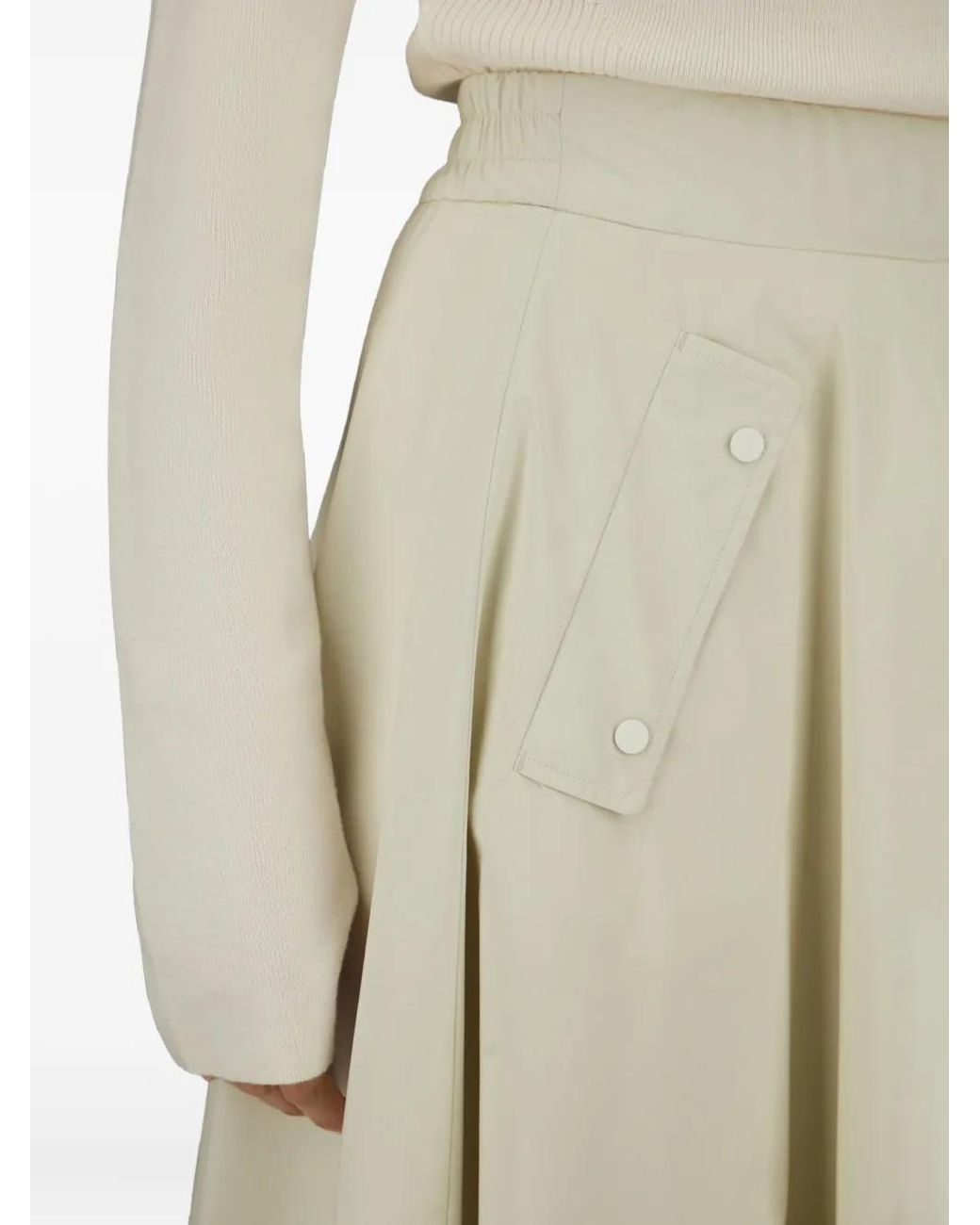 Herno Natural Pleated Pocket-Detail Skirt