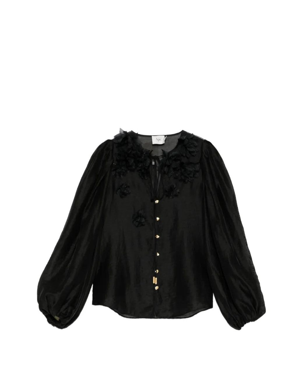 Aje. Black Demi Blouse