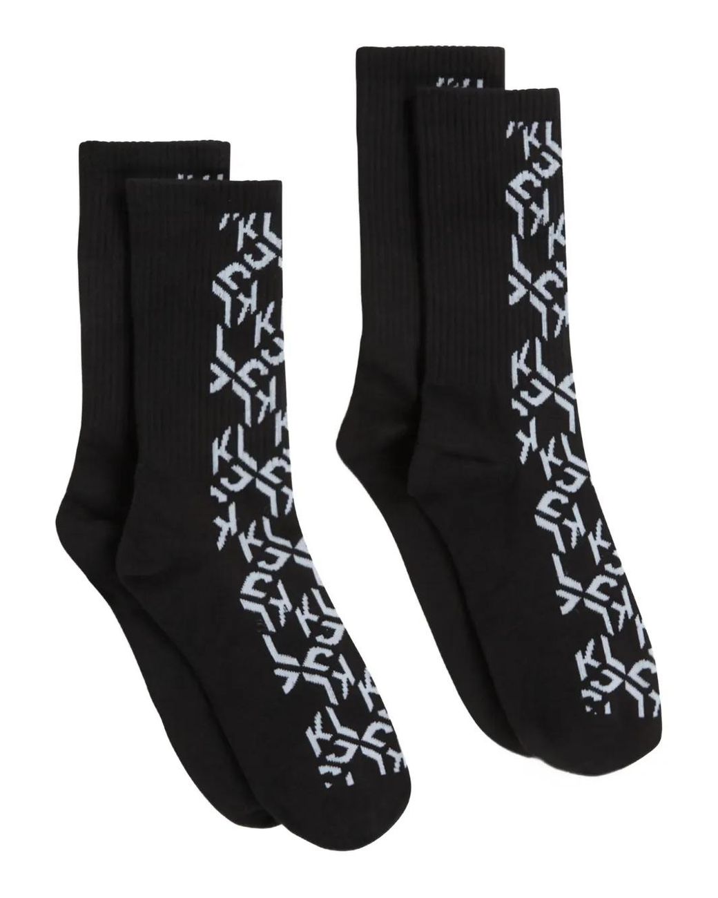 Karl Lagerfeld Black Monogram-Pattern Socks