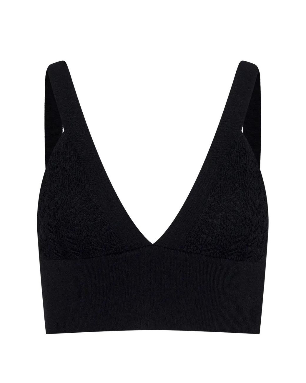 L'Agence Black Reverie Pointelle-Knit Vest