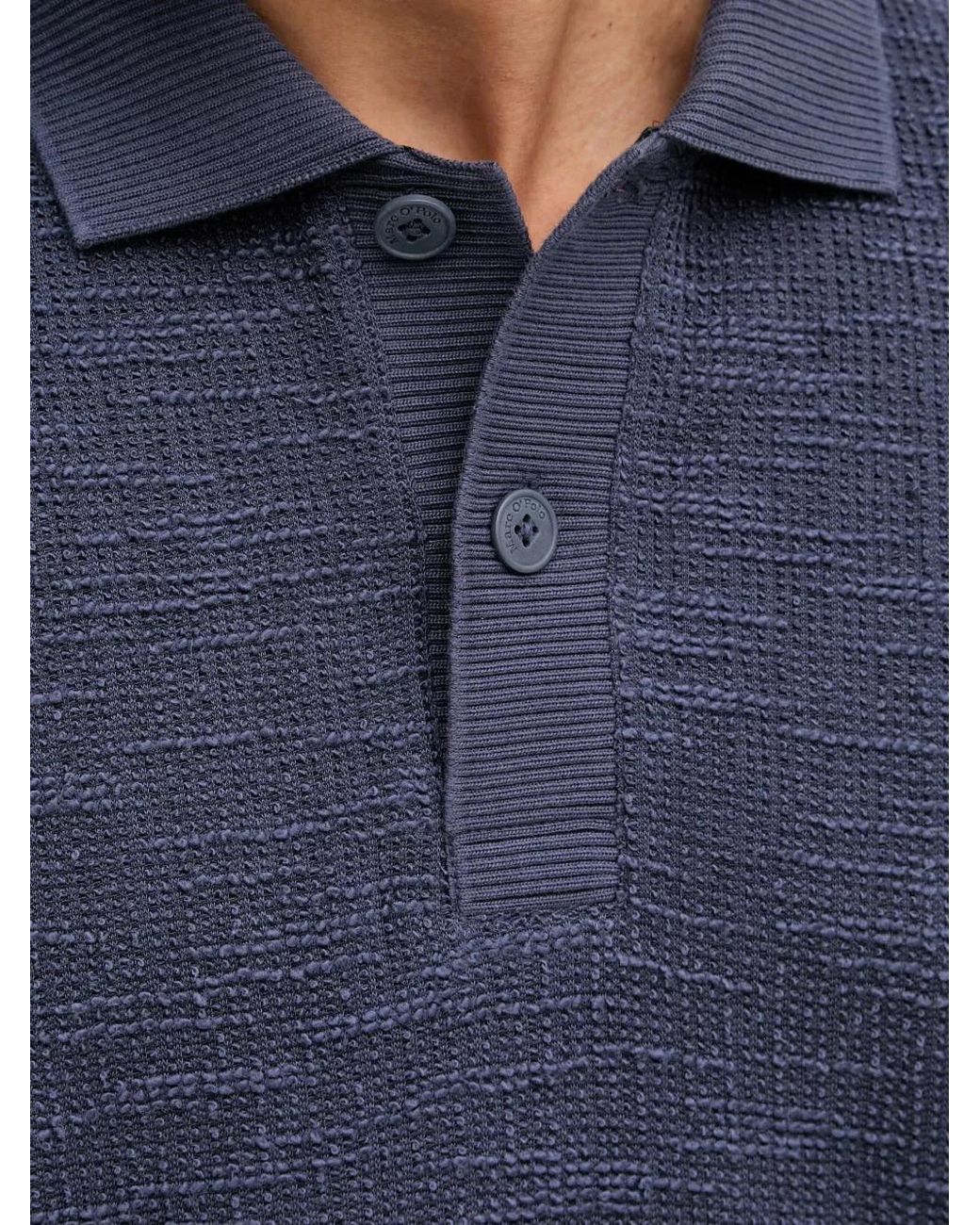 Marc O' Polo Blue Polo Texturé À Manches Courtes for men