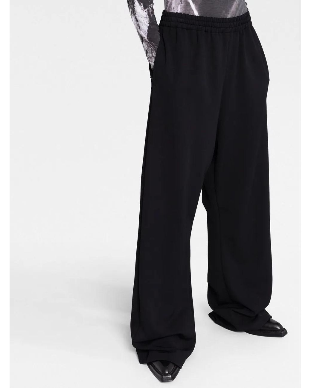 Balenciaga Black Wide-Leg Trousers